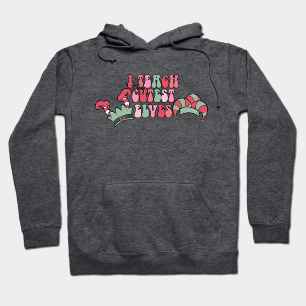 I Teach The Cutest Elves Funny Teacher Christmas Hoodie by JDVNart